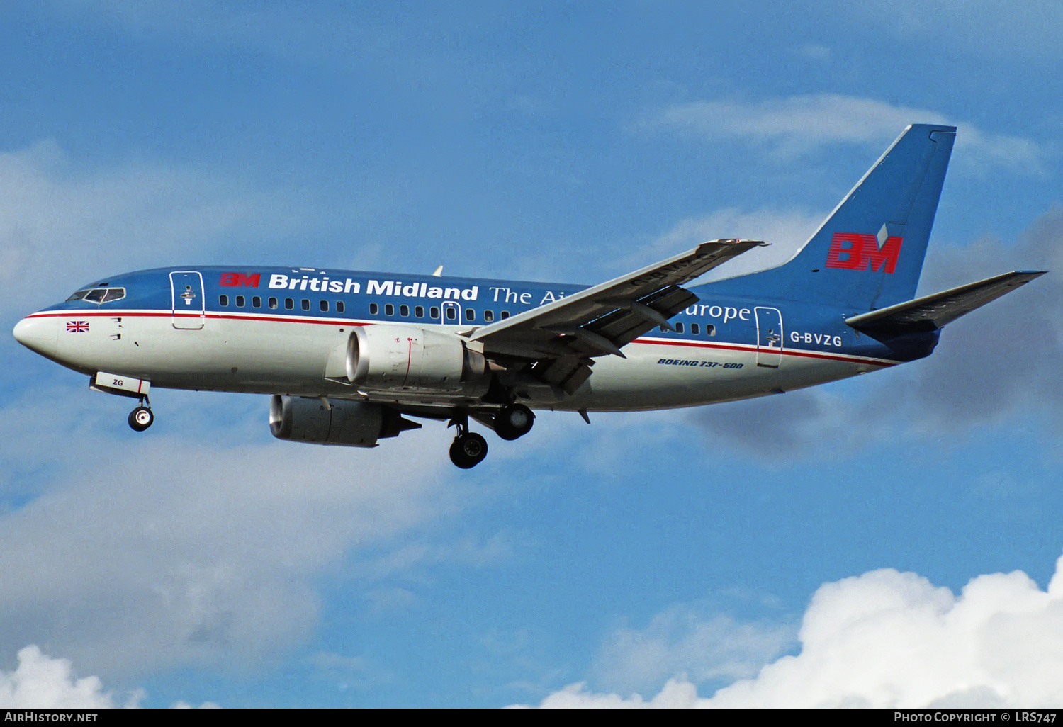 Aircraft Photo of G-BVZG | Boeing 737-5Q8 | British Midland Airways - BMA | AirHistory.net #314681