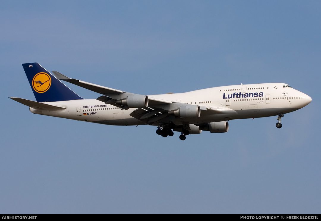 Aircraft Photo of D-ABVD | Boeing 747-430 | Lufthansa | AirHistory.net #314798