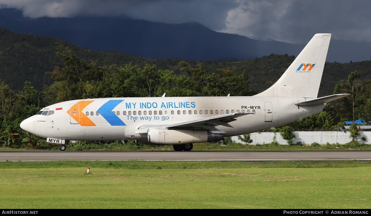 Aircraft Photo of PK-MYR | Boeing 737-2K2C/Adv(F) | My Indo Airlines | AirHistory.net #315393