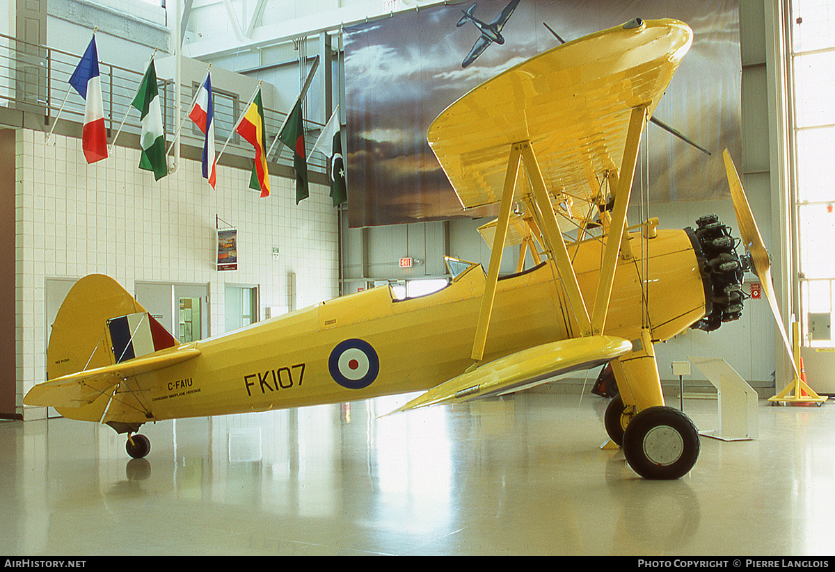 Aircraft Photo of C-FAIU / FK107 | Boeing PT-17 Kaydet (A75N1) | Canadian Warplane Heritage | Canada - Air Force | AirHistory.net #315457
