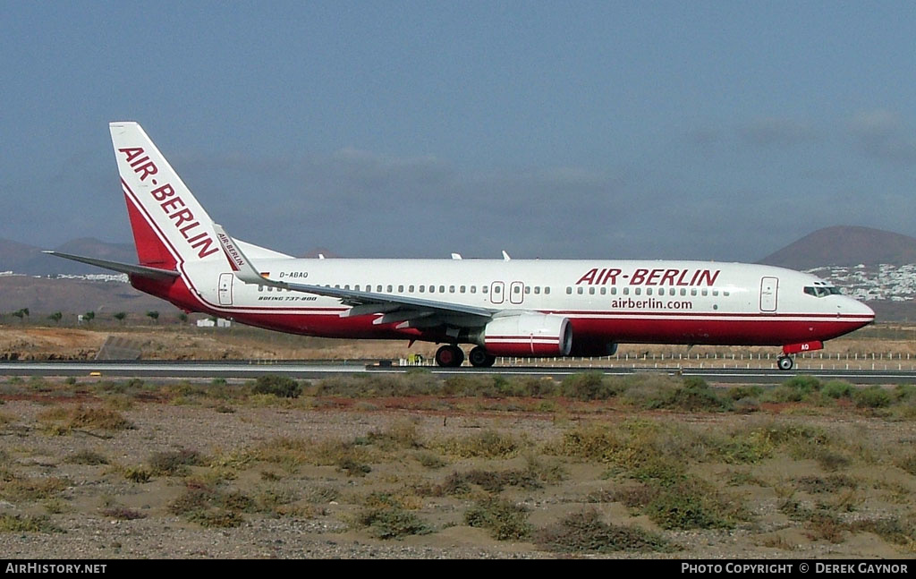Aircraft Photo of D-ABAO | Boeing 737-86J | Air Berlin | AirHistory.net #315858