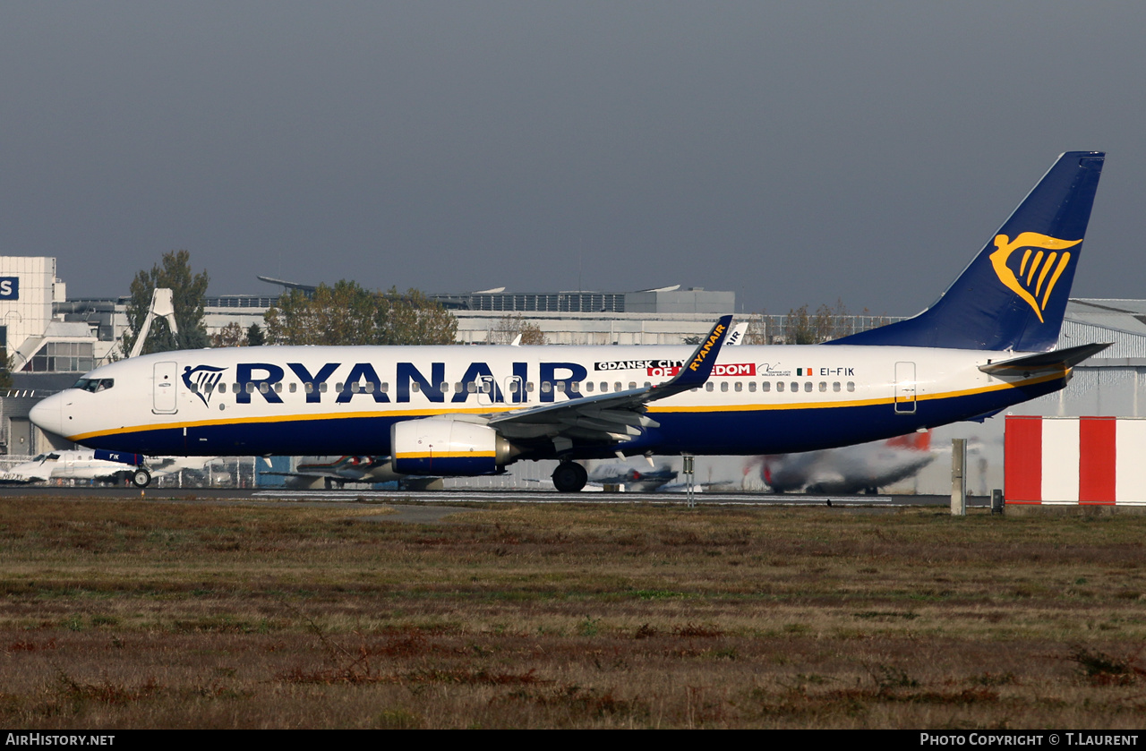 Aircraft Photo of EI-FIK | Boeing 737-8AS | Ryanair | AirHistory.net #316004