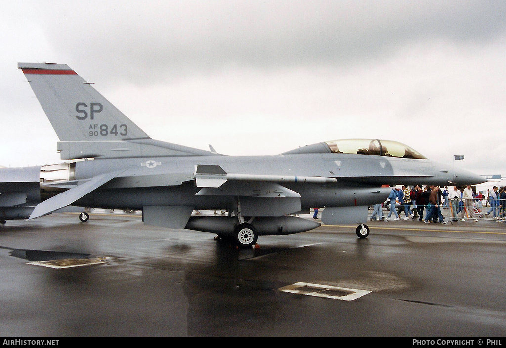 Aircraft Photo of 90-0843 / AF90-843 | General Dynamics F-16D Fighting Falcon | USA - Air Force | AirHistory.net #316045