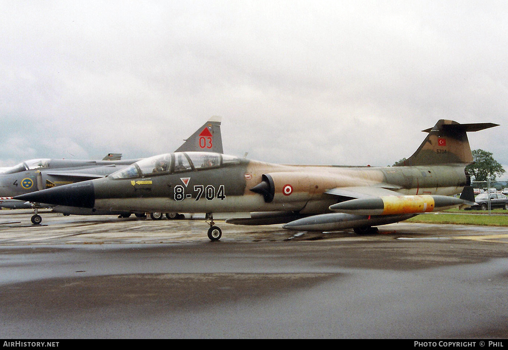 Aircraft Photo of 5704 | Lockheed TF-104G Starfighter | Turkey - Air Force | AirHistory.net #316046