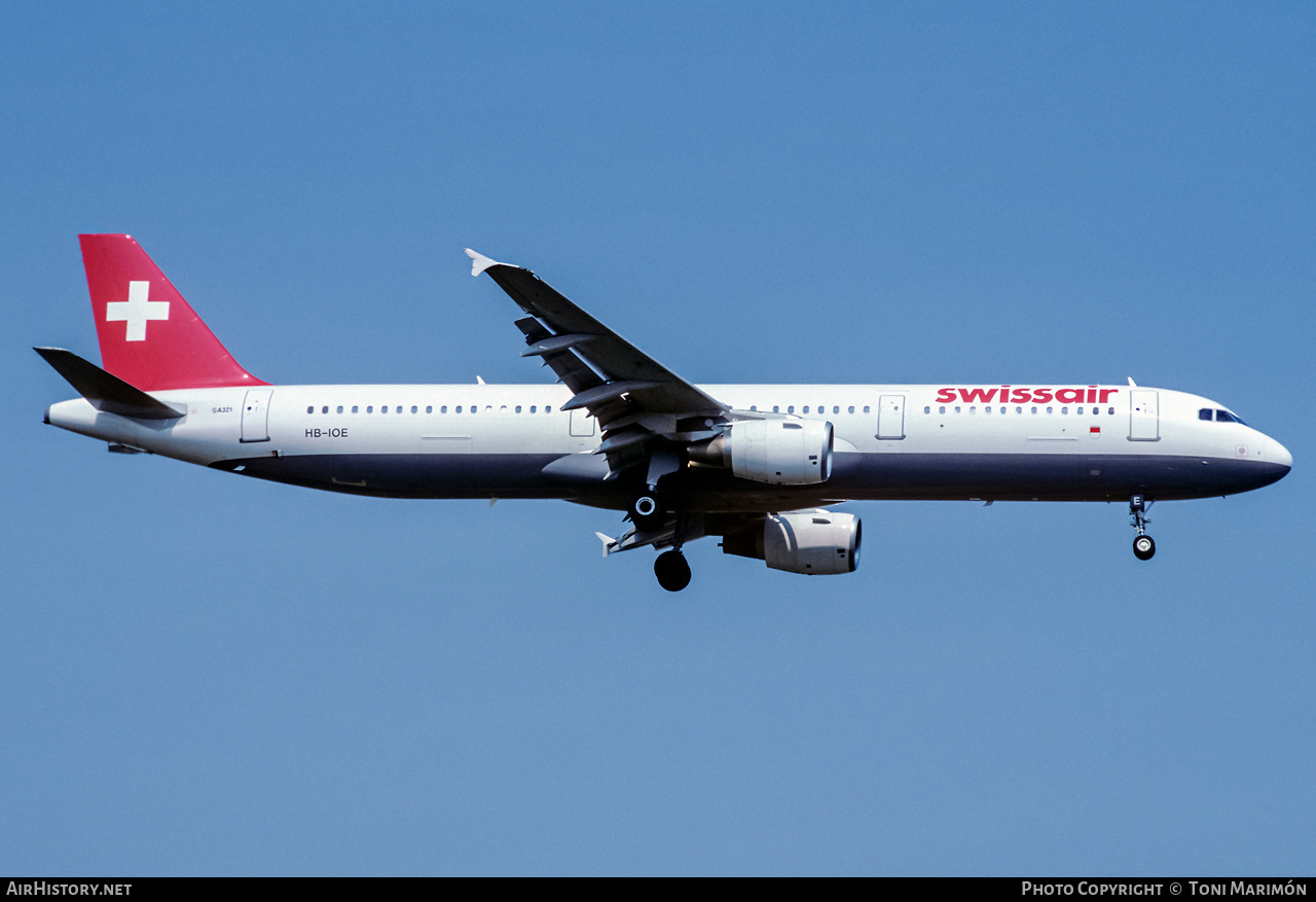 Aircraft Photo of HB-IOE | Airbus A321-111 | Swissair | AirHistory.net #316443