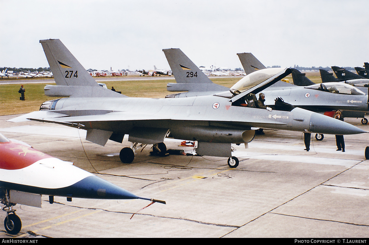 Aircraft Photo of 274 | General Dynamics F-16A Fighting Falcon | Norway - Air Force | AirHistory.net #316542