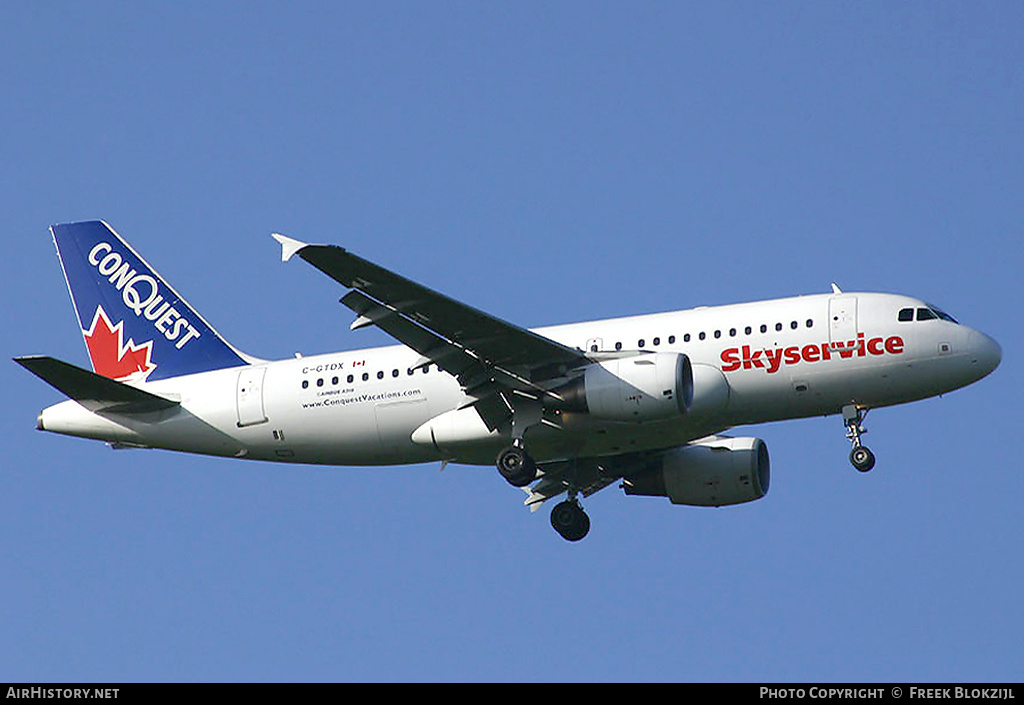 Aircraft Photo of C-GTDX | Airbus A319-112 | Skyservice Airlines | AirHistory.net #316681