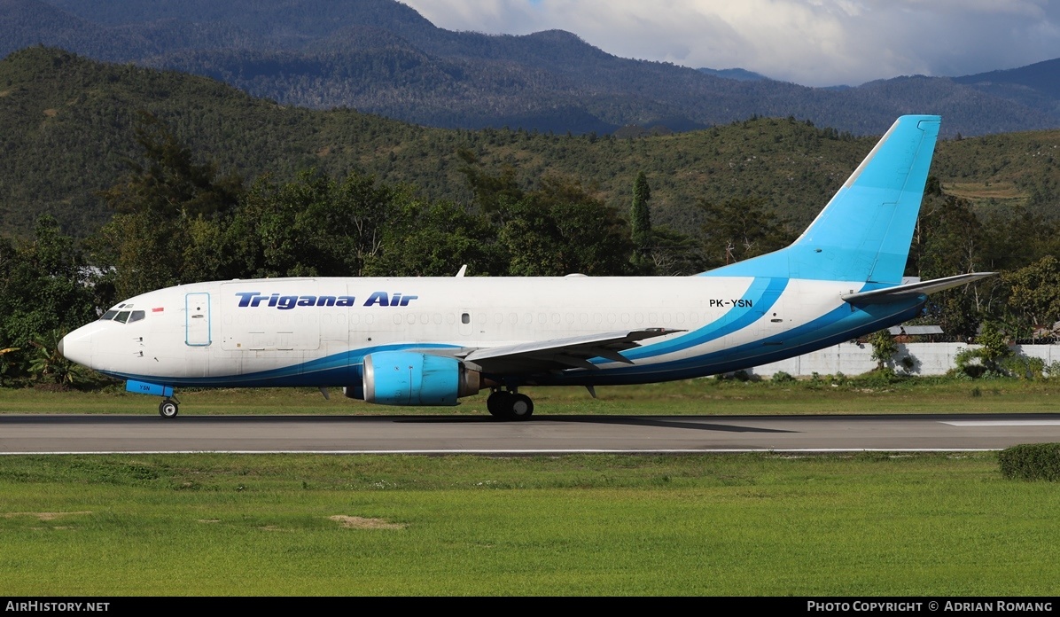 Aircraft Photo of PK-YSN | Boeing 737-322(SF) | Trigana Air | AirHistory.net #317188