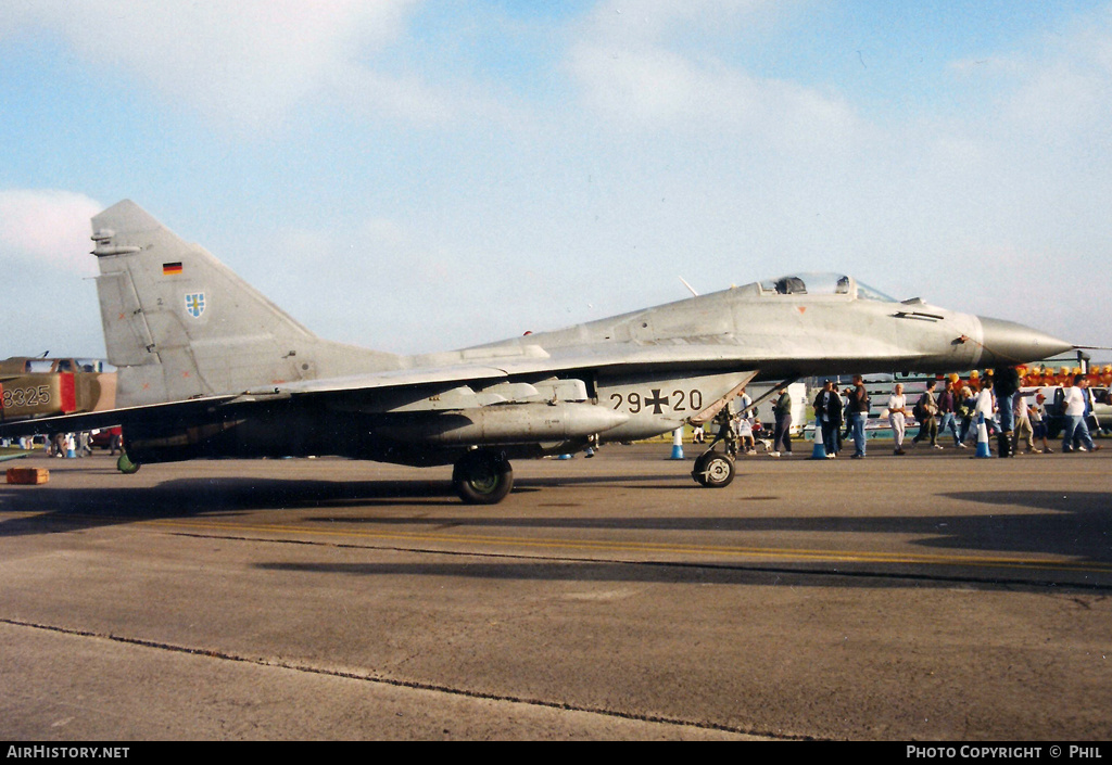 Aircraft Photo of 2920 | Mikoyan-Gurevich MiG-29G (9-12A) | Germany - Air Force | AirHistory.net #317219