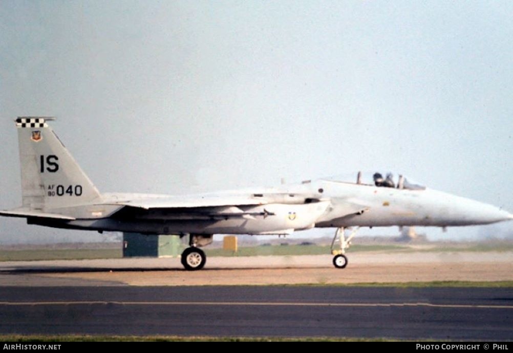 Aircraft Photo of 80-0040 / AF80-040 | McDonnell Douglas F-15C Eagle | USA - Air Force | AirHistory.net #317235