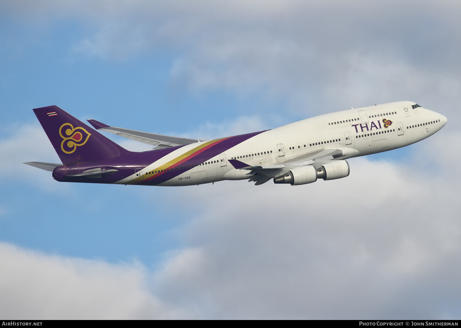 Aircraft Photo of HS-TGG | Boeing 747-4D7 | Thai Airways International | AirHistory.net #318476