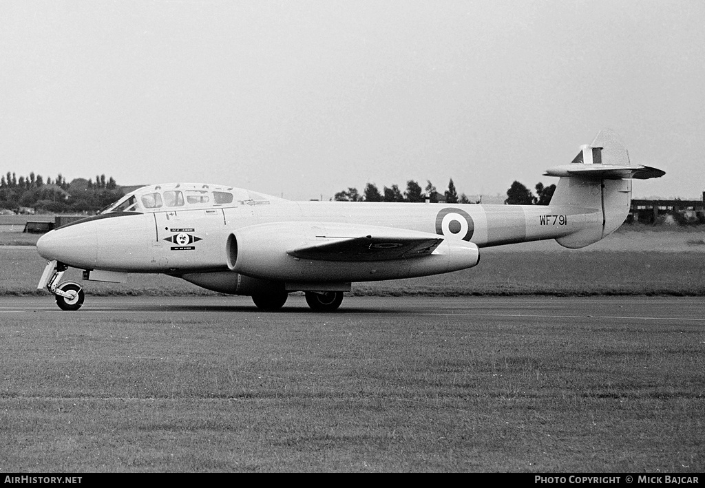 Aircraft Photo of WF791 | Gloster Meteor T7 | UK - Air Force | AirHistory.net #318629