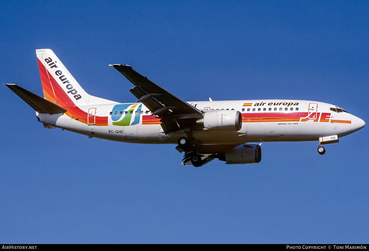 Aircraft Photo of EC-GHD | Boeing 737-3M8 | Air Europa | AirHistory.net #319125