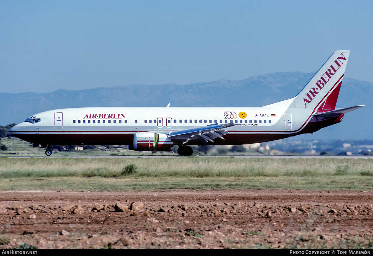 Aircraft Photo of D-ABAE | Boeing 737-46J | Air Berlin | AirHistory.net #319731