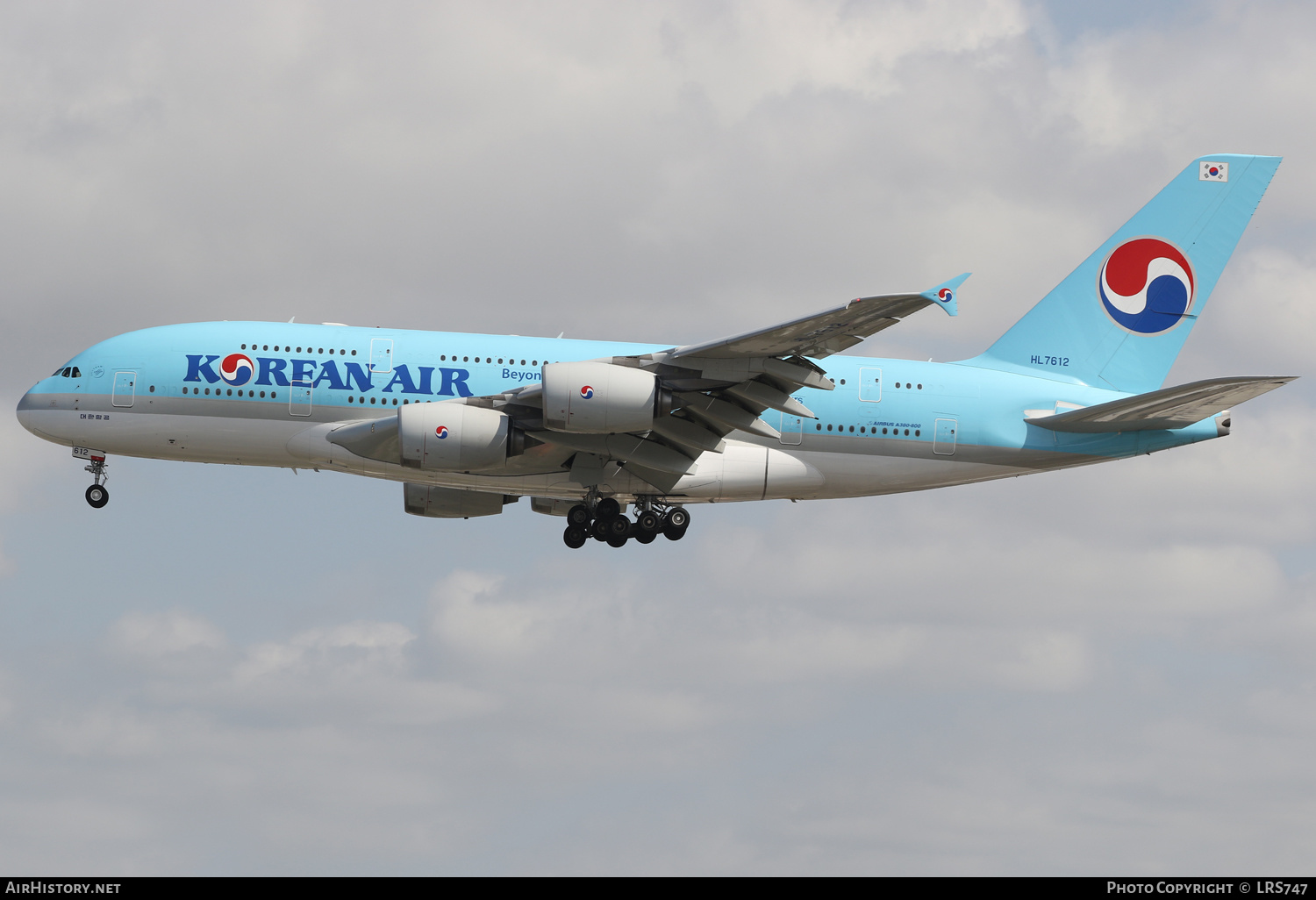 Aircraft Photo of HL7612 | Airbus A380-861 | Korean Air | AirHistory.net #320260