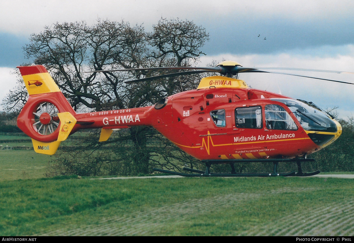 Aircraft Photo of G-HWAA | Eurocopter EC-135T-2 | Midlands Air Ambulance | AirHistory.net #320265