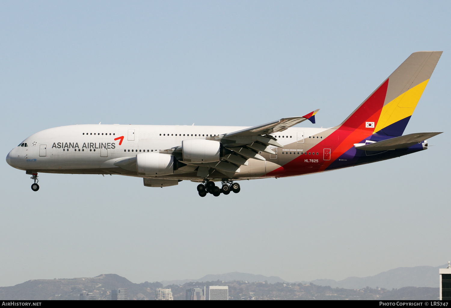 Aircraft Photo of HL7625 | Airbus A380-841 | Asiana Airlines | AirHistory.net #320278
