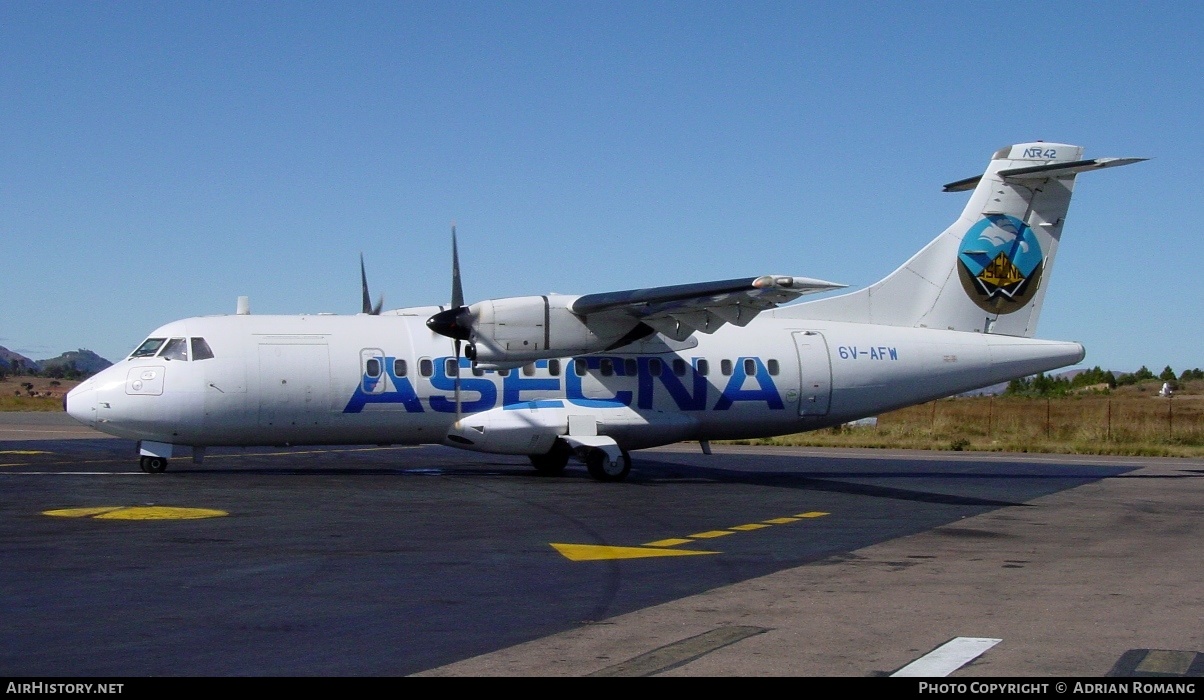 Aircraft Photo of 6V-AFW | ATR ATR-42-300 | ASECNA - Agence pour la Sécurité de la Navigation Aérienne | AirHistory.net #320483