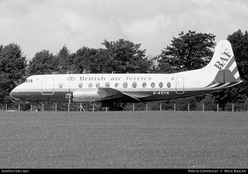 Aircraft Photo of G-AOYN | Vickers 806 Viscount | British Air Ferries - BAF | AirHistory.net #320552