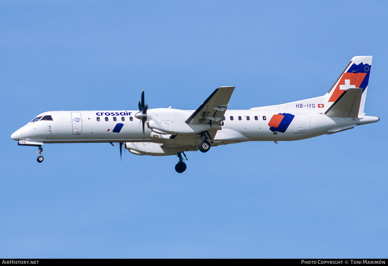 Aircraft Photo of HB-IYG | Saab 2000 | Crossair | AirHistory.net #320627