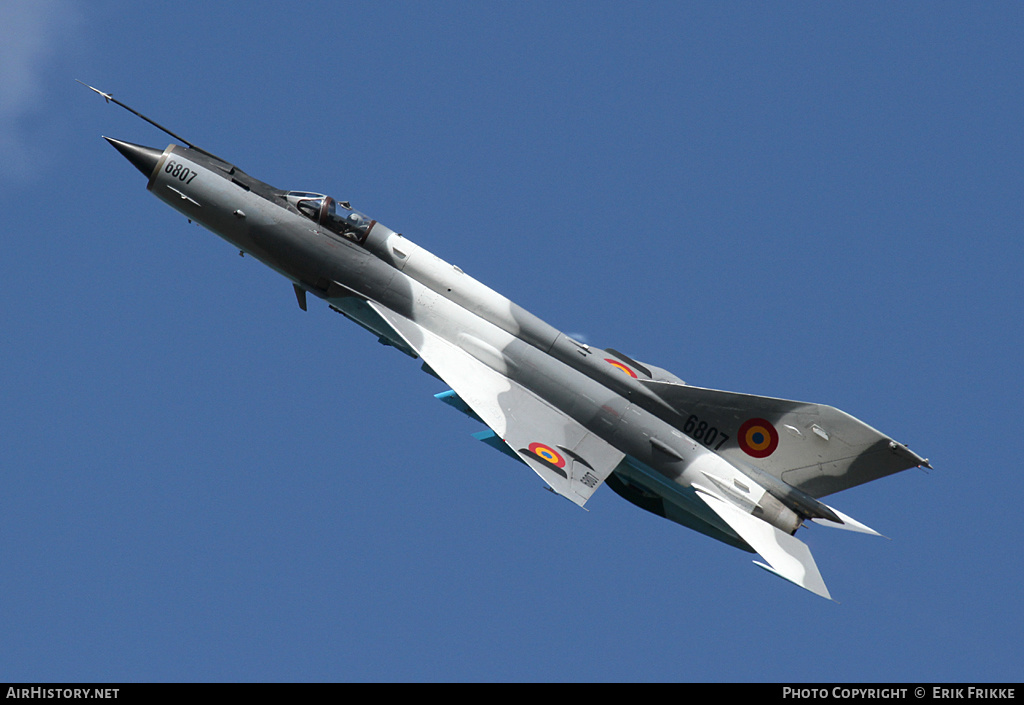 Aircraft Photo of 6807 | Mikoyan-Gurevich MiG-21MF Lancer C | Romania - Air Force | AirHistory.net #320686