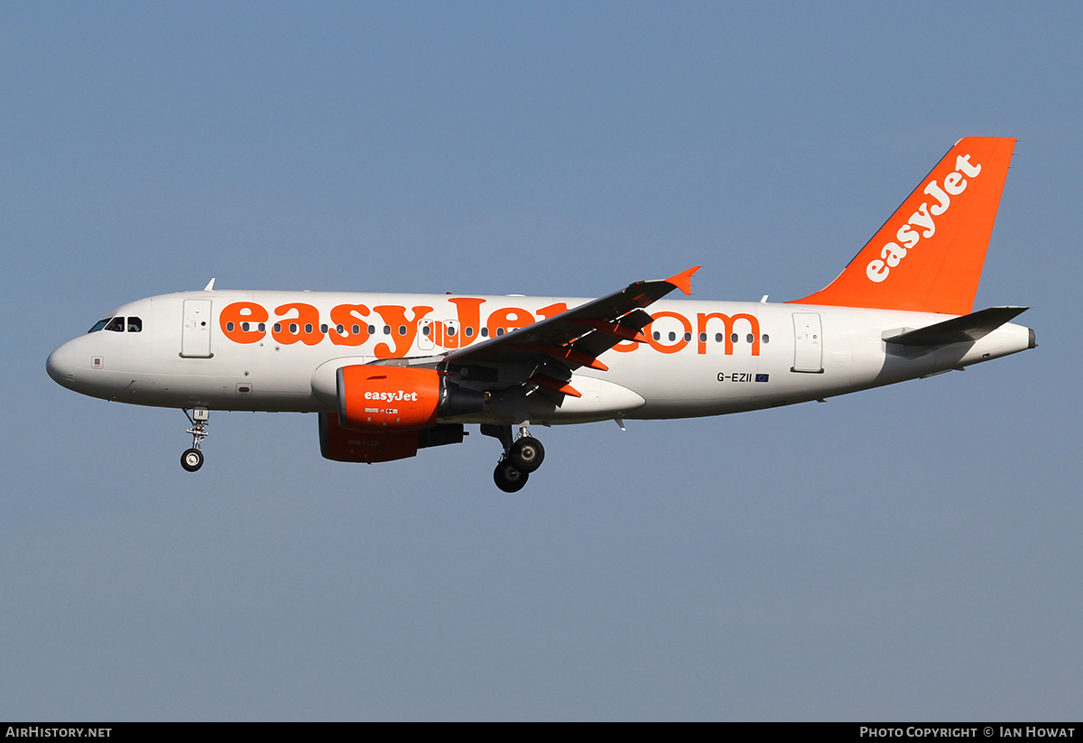 Aircraft Photo of G-EZII | Airbus A319-111 | EasyJet | AirHistory.net #320730