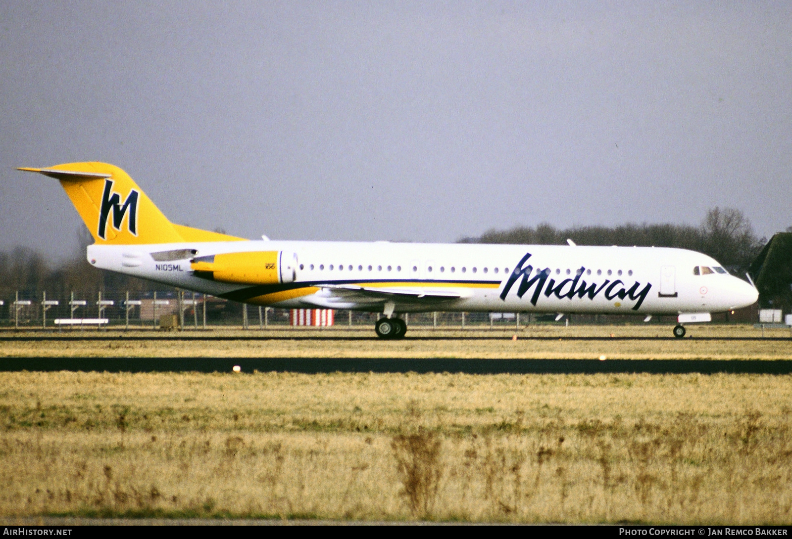 Aircraft Photo of N105ML | Fokker 100 (F28-0100) | Midway Airlines | AirHistory.net #321218