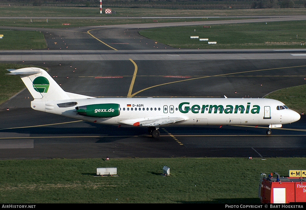 Aircraft Photo of D-AGPI | Fokker 100 (F28-0100) | Germania | AirHistory.net #321382