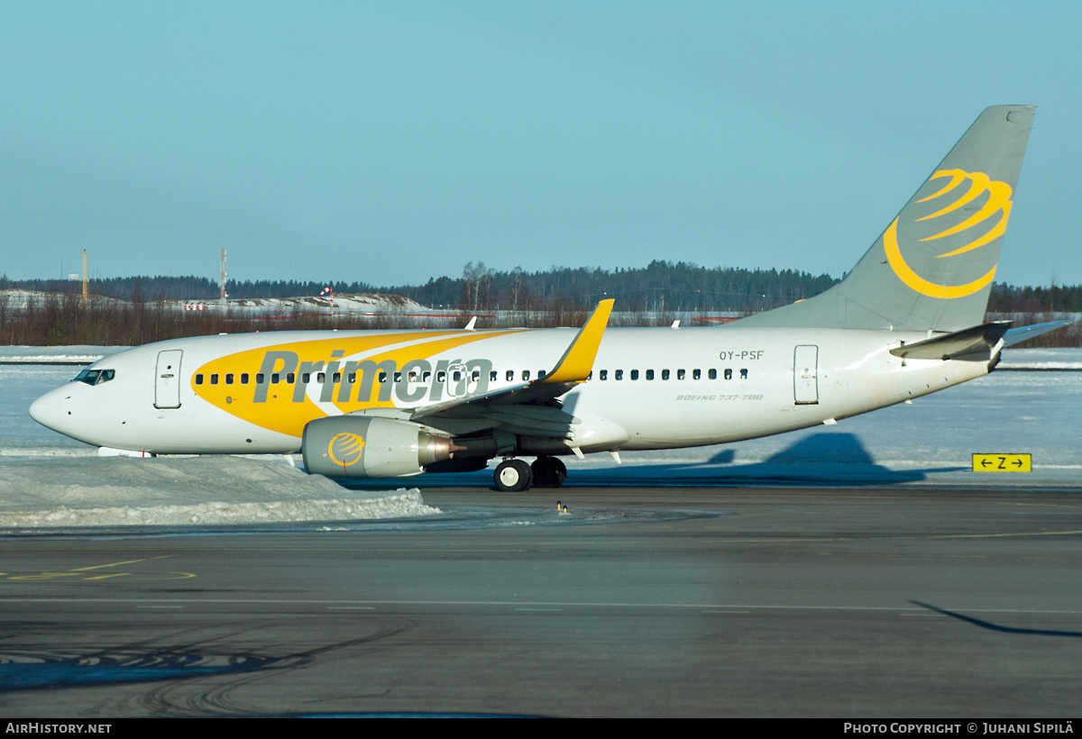Aircraft Photo of OY-PSF | Boeing 737-7Q8 | Primera Air | AirHistory.net #321477