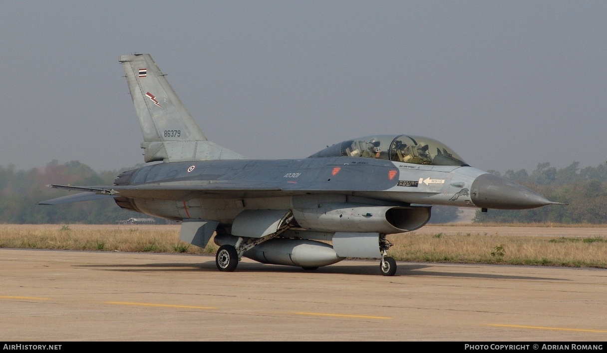 Aircraft Photo of KH19K-1/31 / 86379 | General Dynamics F-16B Fighting Falcon | Thailand - Air Force | AirHistory.net #321515