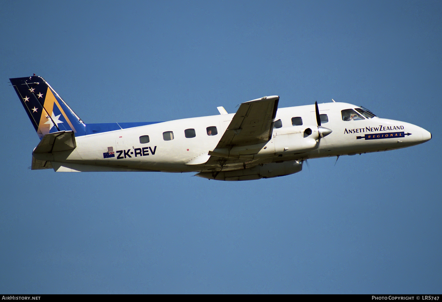 Aircraft Photo of ZK-REV | Embraer EMB-110P1 Bandeirante | Ansett New Zealand Regional | AirHistory.net #321699