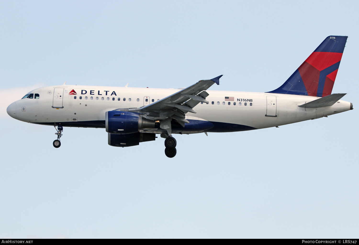 Aircraft Photo of N316NB | Airbus A319-114 | Delta Air Lines | AirHistory.net #321716