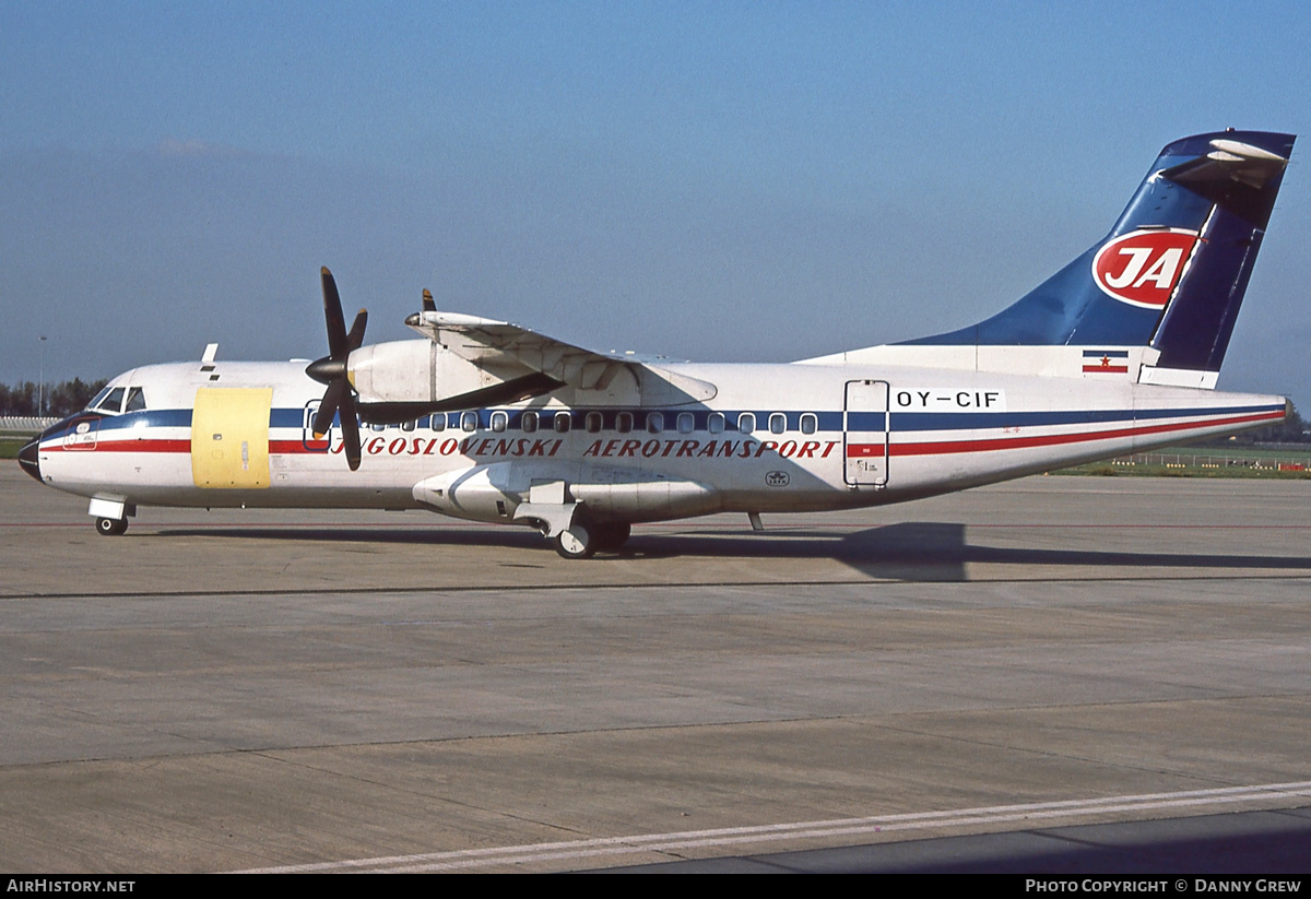 Aircraft Photo of OY-CIF | ATR ATR-42-300 | JAT Yugoslav Airlines - Jugoslovenski Aerotransport | AirHistory.net #322072
