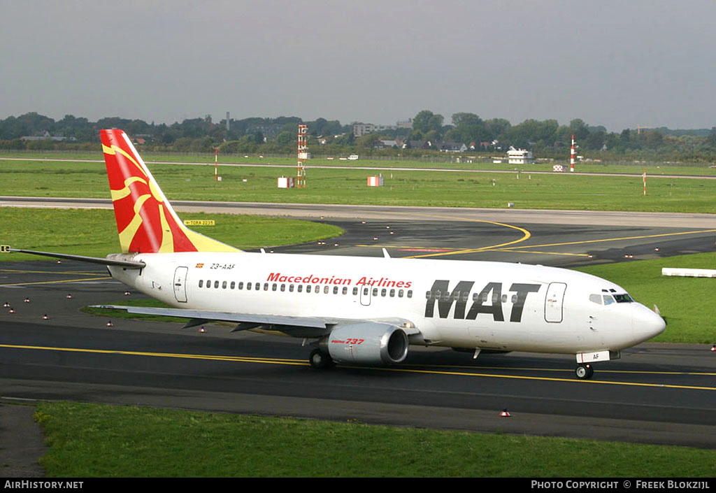 Aircraft Photo of Z3-AAF | Boeing 737-3B7 | MAT - Macedonian Airlines | AirHistory.net #322434