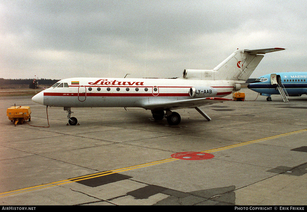 Aircraft Photo of LY-AAB | Yakovlev Yak-40 | Aviakompanija Lietuva | AirHistory.net #322476