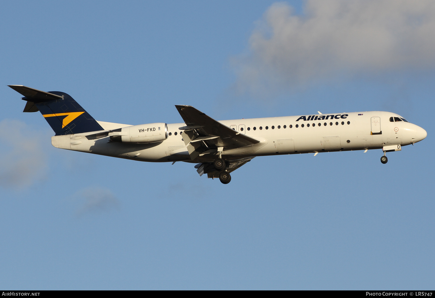 Aircraft Photo of VH-FKD | Fokker 100 (F28-0100) | Alliance Airlines | AirHistory.net #322775