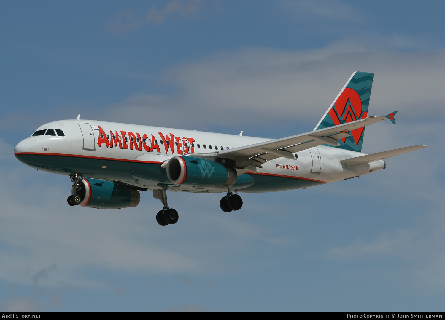 Aircraft Photo of N833AW | Airbus A319-132 | America West Airlines | AirHistory.net #323012