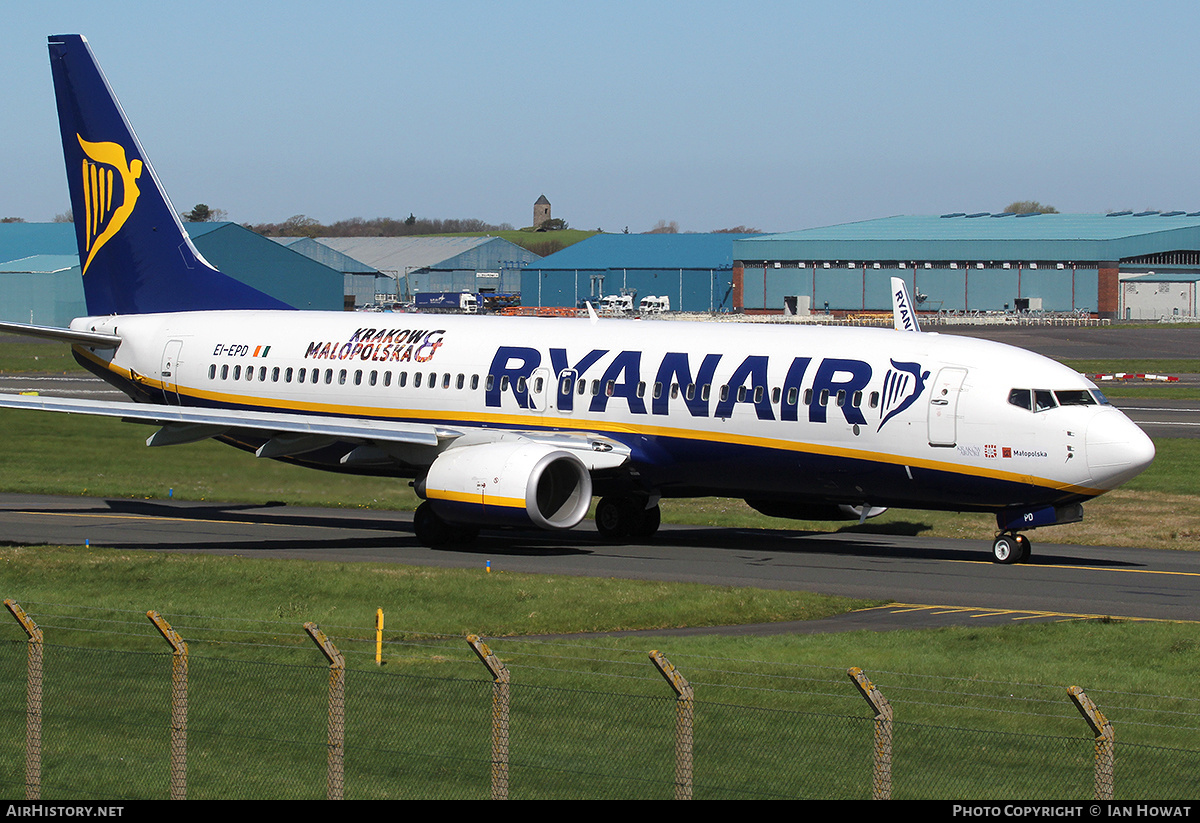 Aircraft Photo of EI-EPD | Boeing 737-8AS | Ryanair | AirHistory.net #323216