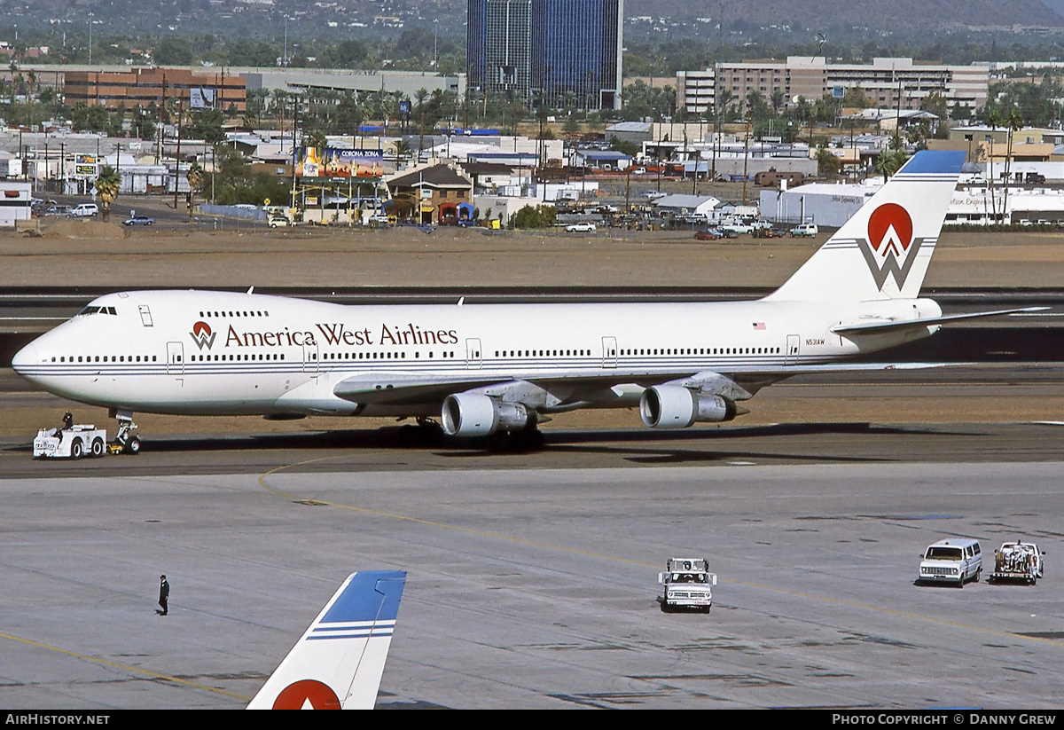 Aircraft Photo of N531AW | Boeing 747-206B | America West Airlines | AirHistory.net #323348