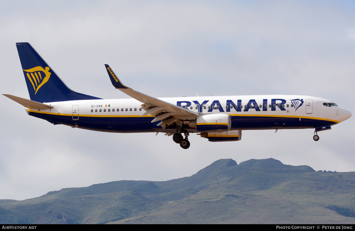 Aircraft Photo of EI-EBK | Boeing 737-8AS | Ryanair | AirHistory.net #323815