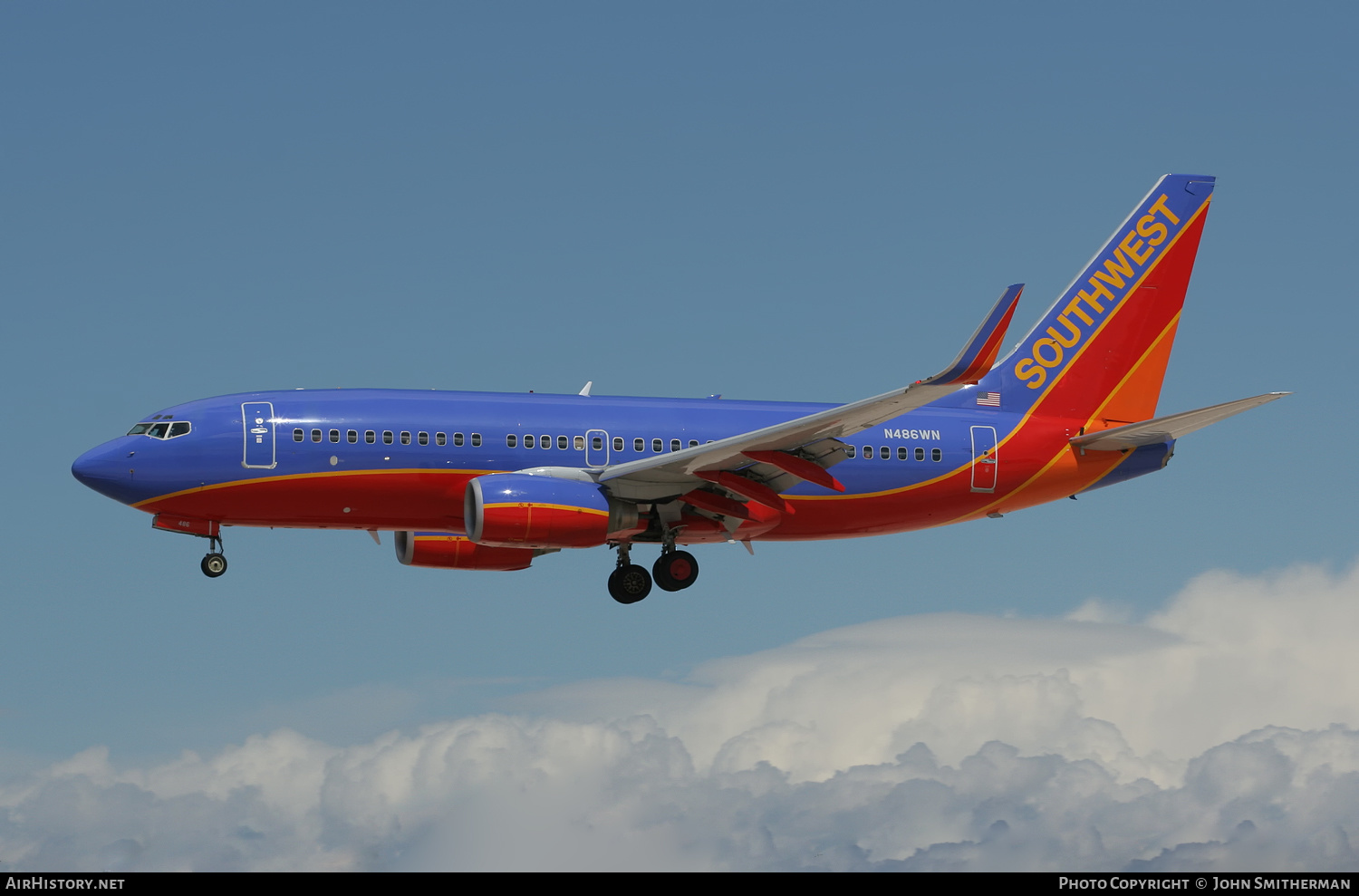 Aircraft Photo of N486WN | Boeing 737-7H4 | Southwest Airlines | AirHistory.net #324025