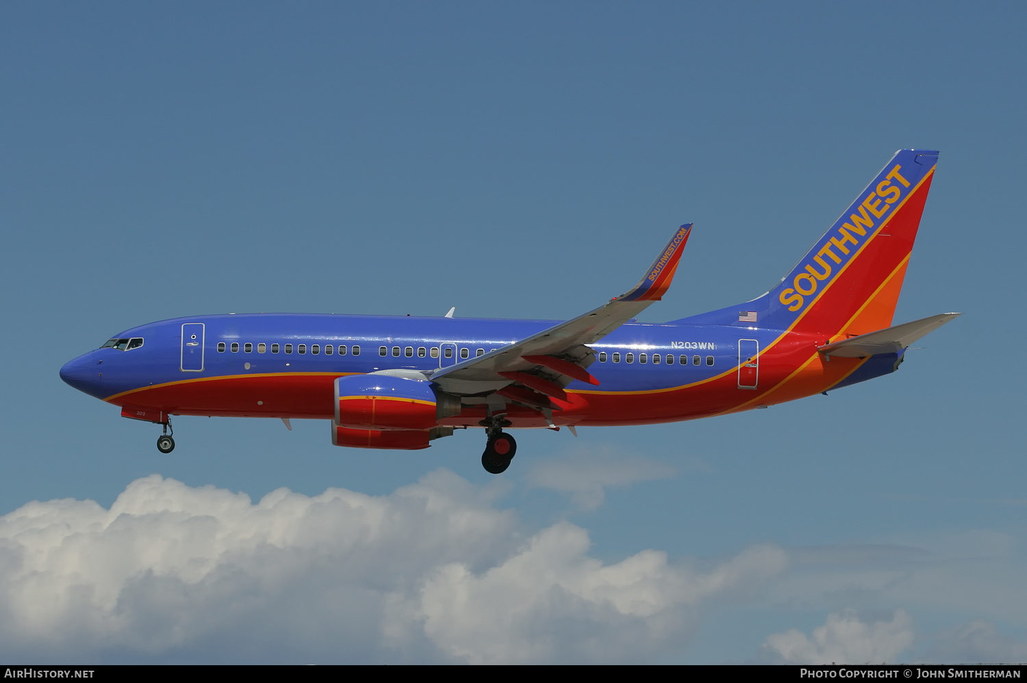 Aircraft Photo of N203WN | Boeing 737-7H4 | Southwest Airlines | AirHistory.net #324033