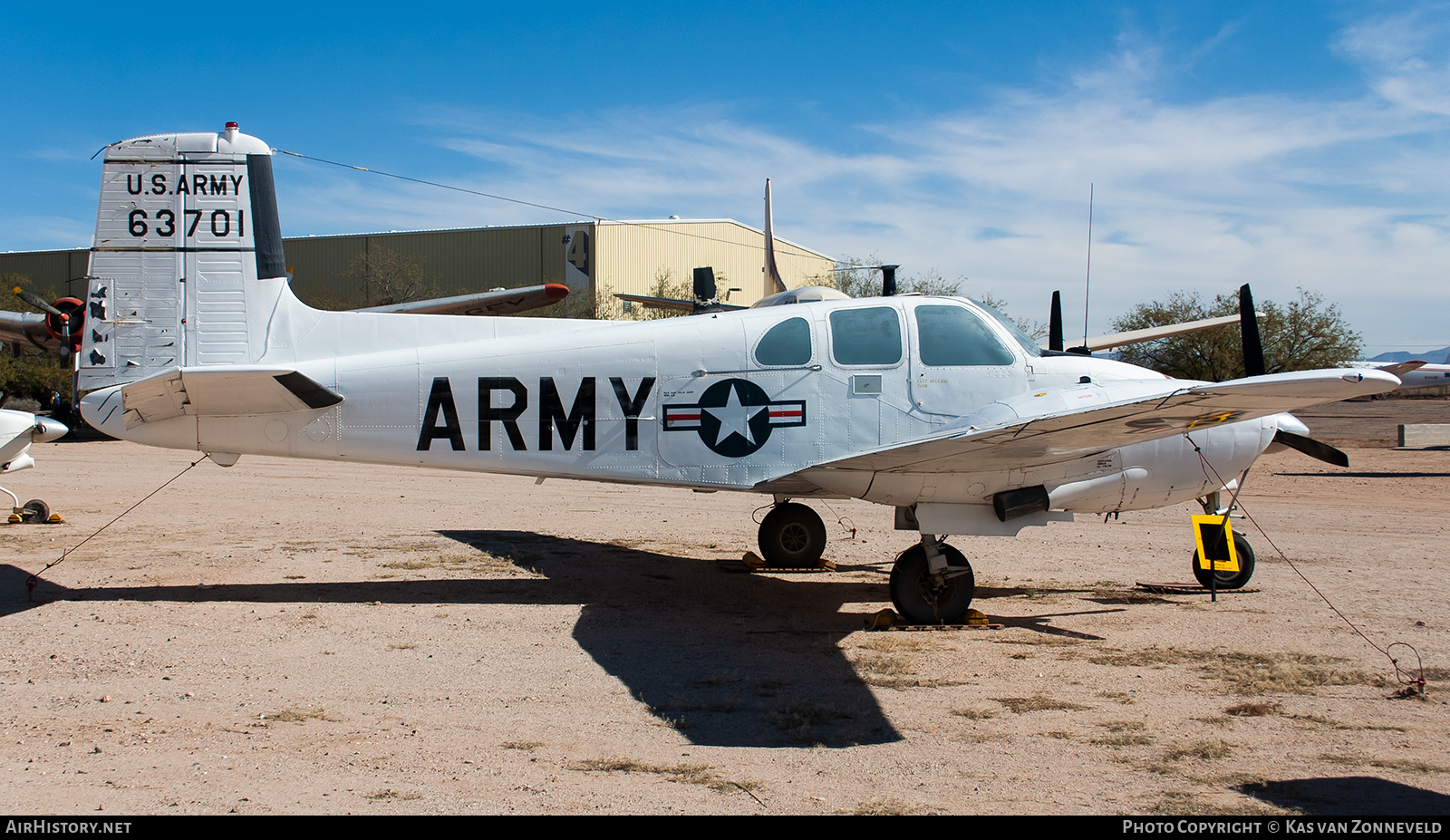 Aircraft Photo of 56-3701 / 63701 | Beech U-8D Seminole (50) | USA - Army | AirHistory.net #324160