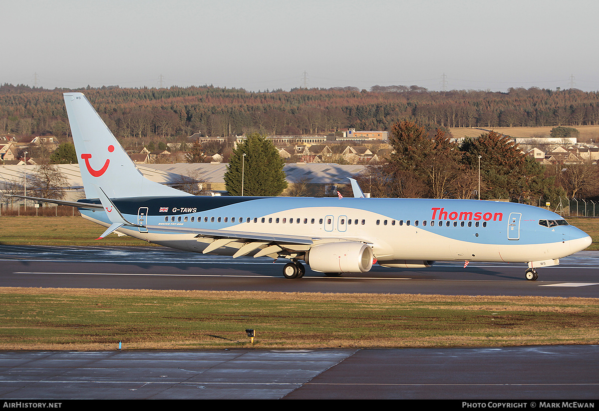 Aircraft Photo of G-TAWS | Boeing 737-8K5 | Thomson Airways | AirHistory.net #324239