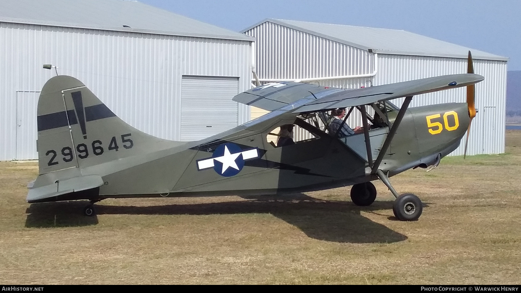 Aircraft Photo of VH-CRO / 299645 | Stinson L-5B Sentinel | USA - Air Force | AirHistory.net #324529