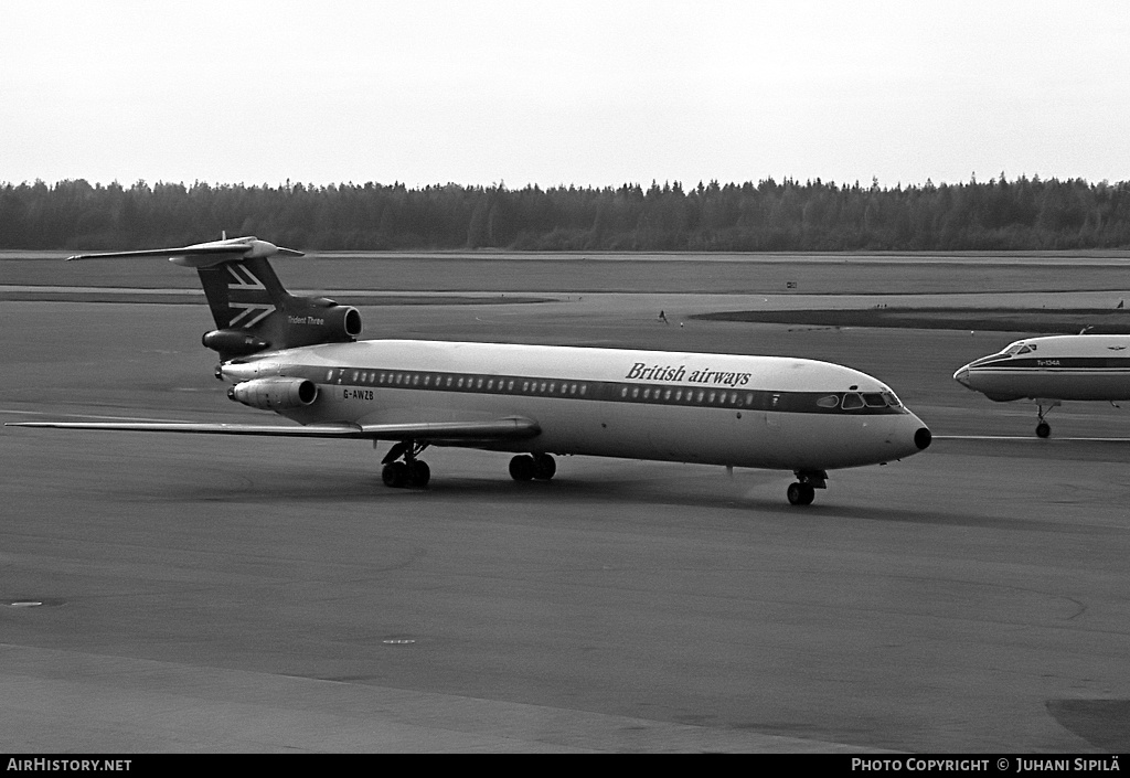 Aircraft Photo of G-AWZB | Hawker Siddeley HS-121 Trident 3B | British Airways | AirHistory.net #324828