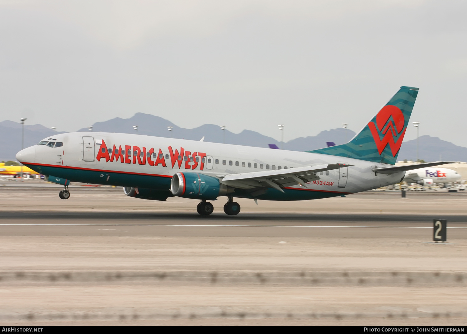 Aircraft Photo of N334AW | Boeing 737-3Y0 | America West Airlines | AirHistory.net #325464