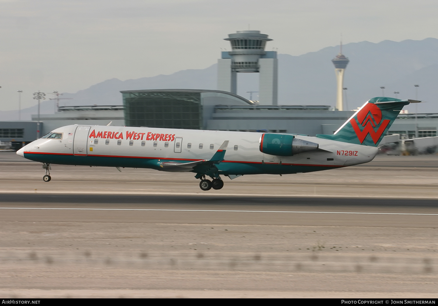 Aircraft Photo of N7291Z | Bombardier CRJ-200LR (CL-600-2B19) | America West Express | AirHistory.net #325470