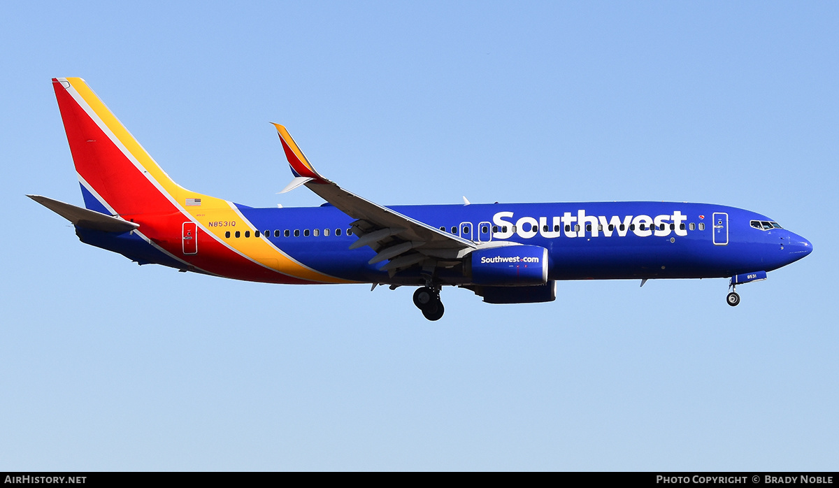 Aircraft Photo of N8531Q | Boeing 737-800 | Southwest Airlines | AirHistory.net #325701