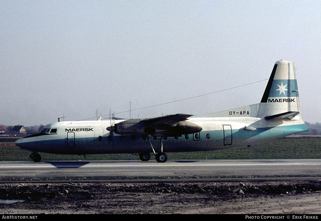 Aircraft Photo of OY-APA | Fokker F27-500 Friendship | Maersk Air | AirHistory.net #325902
